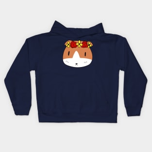 Flower Crown Guinea Pig Face Kids Hoodie